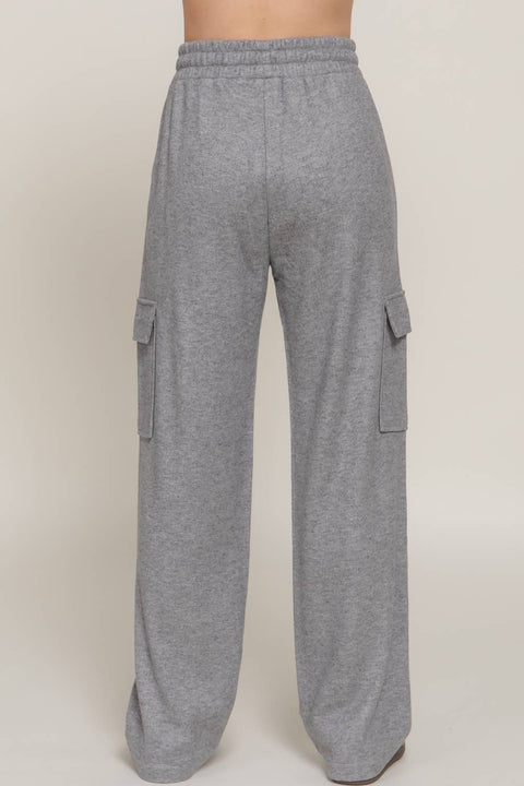 Waistband Drawstring Side Pocket Knit Corduroy Long Pants