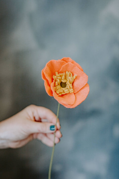 Felt Icelandic Poppy Flower