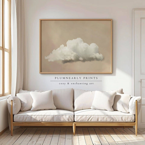 Neutral Beige Cloud Oil Painting Fine Art Print Poster 3