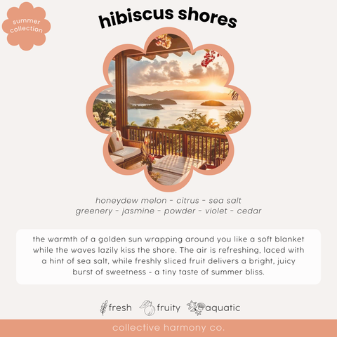 Hibiscus shores | deluxe soy candle tin | spring fragrances
