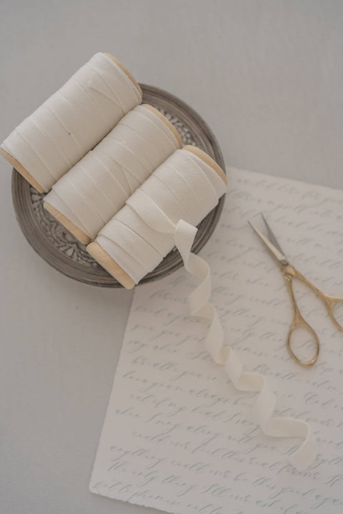 White 3/8" Velvet Ribbon, 5 Yard Gift Wrapping Ribbon