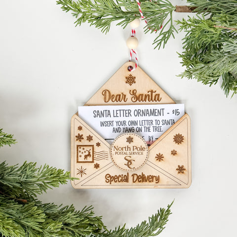 Letter to Santa Ornament, Envelope Letter Holder