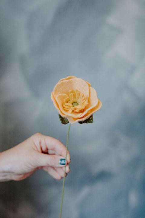 Felt Icelandic Poppy Flower