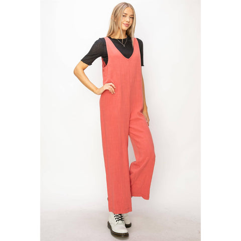 Linen Sleeveless Jumpsuit