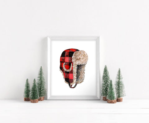 Plaid Hat Print