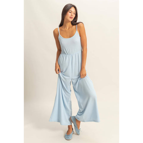 Scoop Neck Sleeveless Wide Leg Jumpsuit