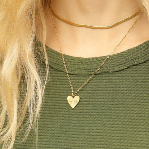 18K Gold PVD Stainless Steel Sunburst Heart Amour Charm