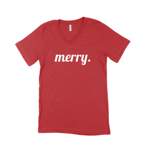 Merry. Simple Statement Holiday Tee