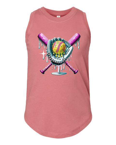 Softball Drip Youth Tank Top