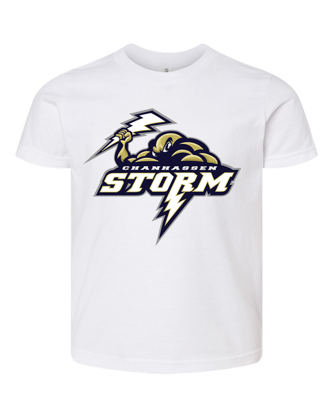 Chanhassen Storm Logo Youth White Tee