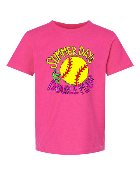 Summer Days & Double Plays Softball Youth T-Shirt