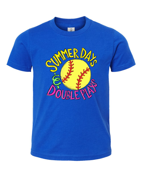 Summer Days & Double Plays Softball Youth T-Shirt