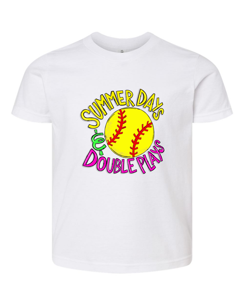 Summer Days & Double Plays Softball Youth T-Shirt
