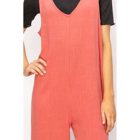 Linen Sleeveless Jumpsuit