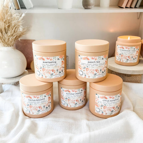 Cactus blooms | deluxe soy candle tin