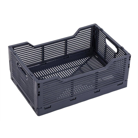 Navy Folding Storage Crate, 12x8x4.5"