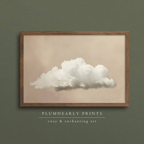 Neutral Beige Cloud Oil Painting Fine Art Print Poster 3
