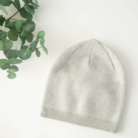 Cashmere Blend Beanie - Heather Gray