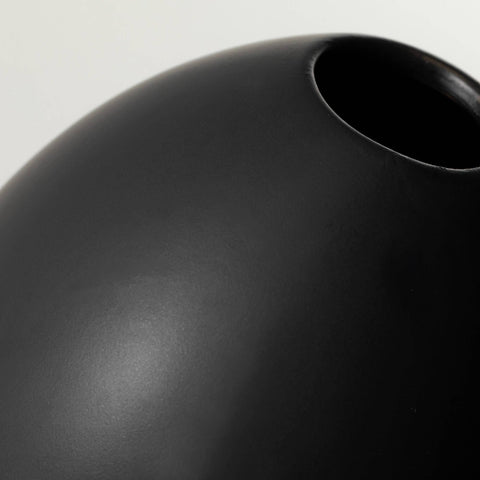MODERN MATTE BLACK OVAL VASE