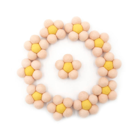 Felt Flower Daisy Flower Pale Peach