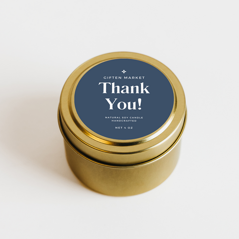Thank You! Soy Candle - 4 oz Gold Travel Tin