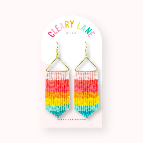 Beaded Dangle Earrings | Rainbow Lines