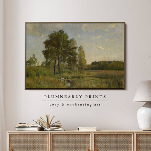 Country Field Landscape Oil Painting Framed Canvas Art 5