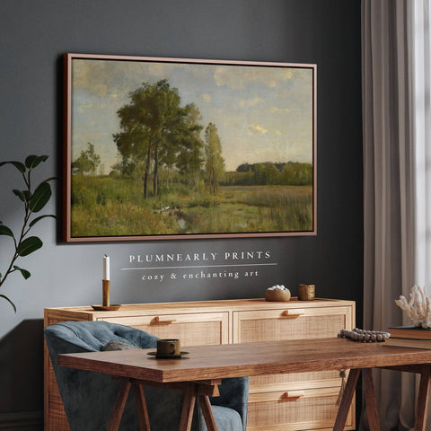 Country Field Landscape Oil Painting Framed Canvas Art 5