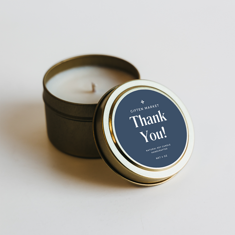 Thank You! Soy Candle - 4 oz Gold Travel Tin