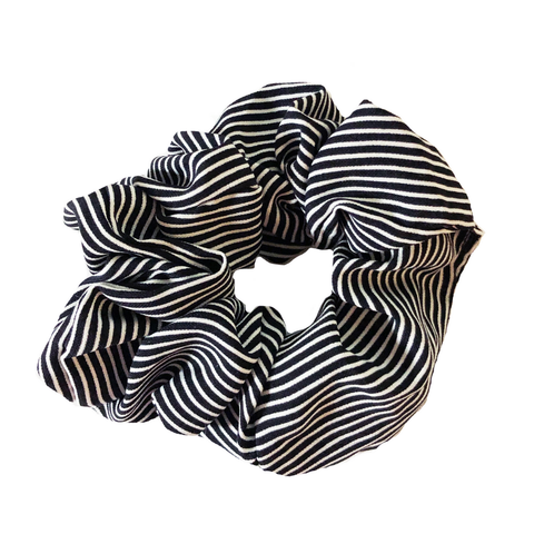 Single Scrunchie - Black & White Striped