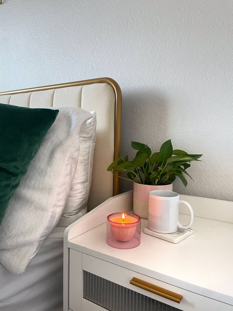 Champagne on The Brain | Soy-Wax Candle, Toxic Free, Reusable Pink Vessel, No label  