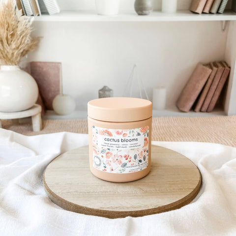 Cactus blooms | deluxe soy candle tin