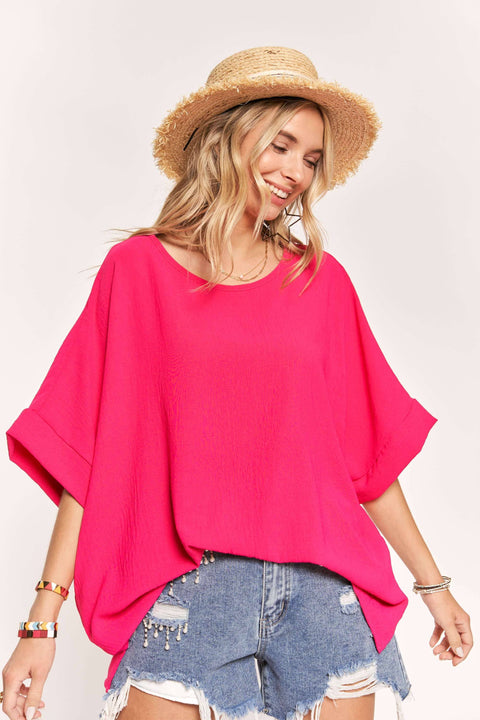 Margot Hot Pink Oversized Top