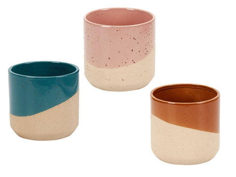 Dipped Glaze Planters/Plant Pots, 5.1"D