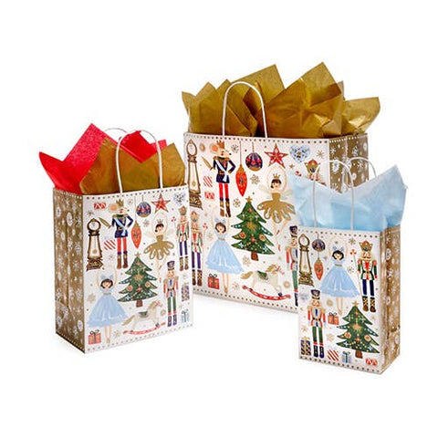 Nutcracker Dance Paper Christmas Gift Bag: 5.25x3.50x8.25"