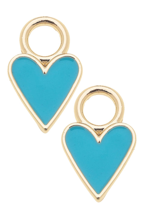 Enamel Heart Huggie Charm (Set of 2)