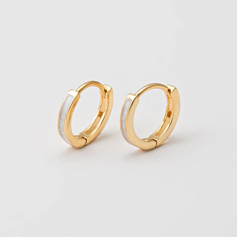 Mother Of Pearl Huggie Hoops