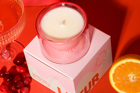 Champagne on The Brain | Soy-Wax Candle, Toxic Free, Reusable Pink Vessel, No label  