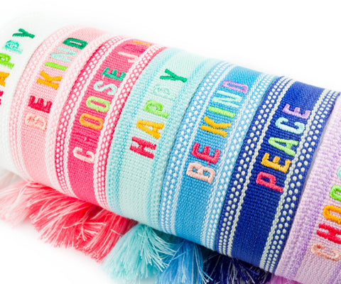 Colorful Embroidered Bracelets | Blush | Be Kind