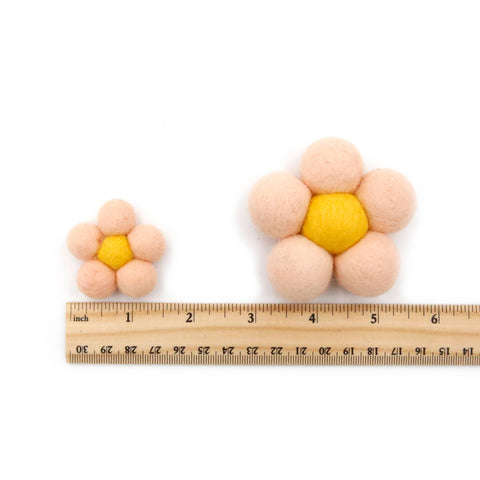 Felt Flower Daisy Flower Pale Peach