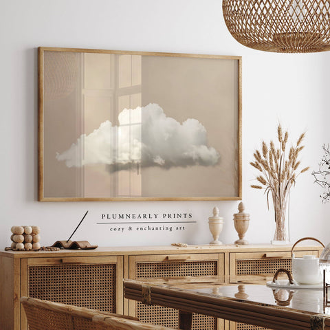 Neutral Beige Cloud Oil Painting Fine Art Print Poster 3