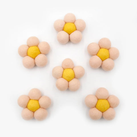 Felt Flower Daisy Flower Pale Peach