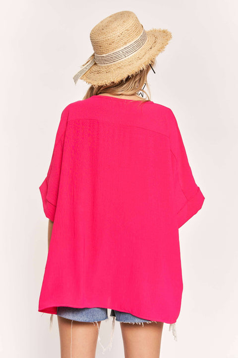 Margot Hot Pink Oversized Top