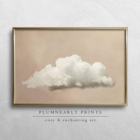 Neutral Beige Cloud Oil Painting Fine Art Print Poster 3