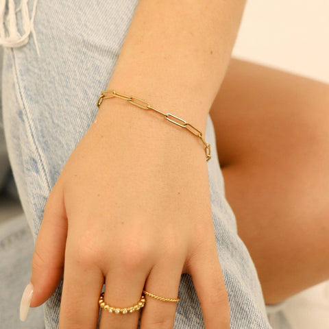 Stainless Steel Paperclip Chain Bracelet