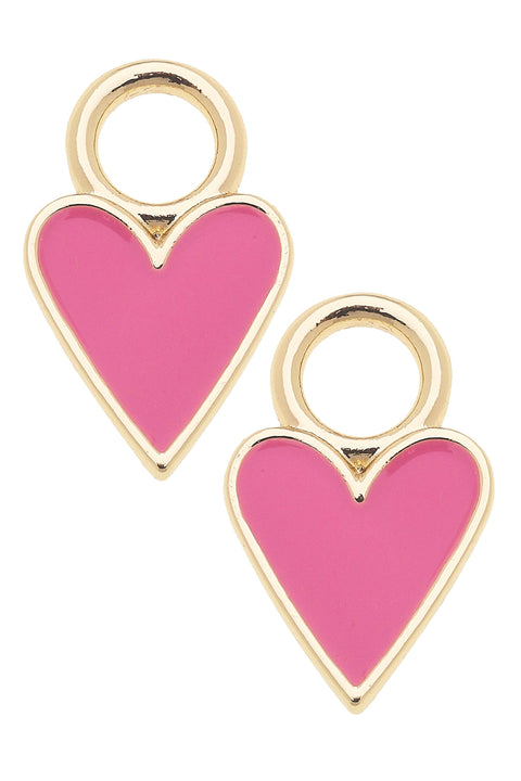 Enamel Heart Huggie Charm (Set of 2)