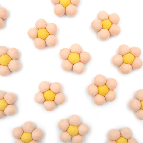 Felt Flower Daisy Flower Pale Peach