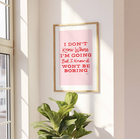 David Bowie Quote (Pink Palette) - Art Print