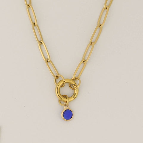 Stainless Steel Paperclip Charm Keeper Necklace