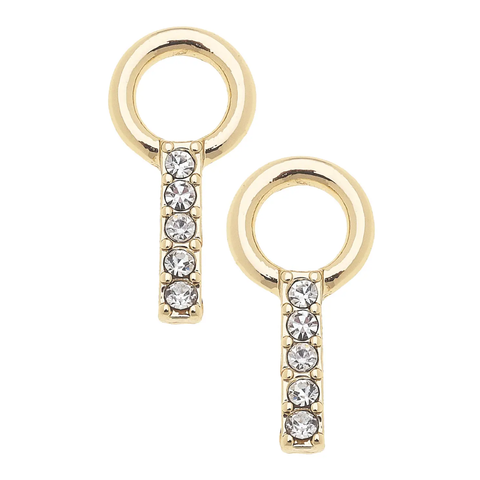 Pave Baguette Huggie Charm (Set of 2) in Shiny Gold